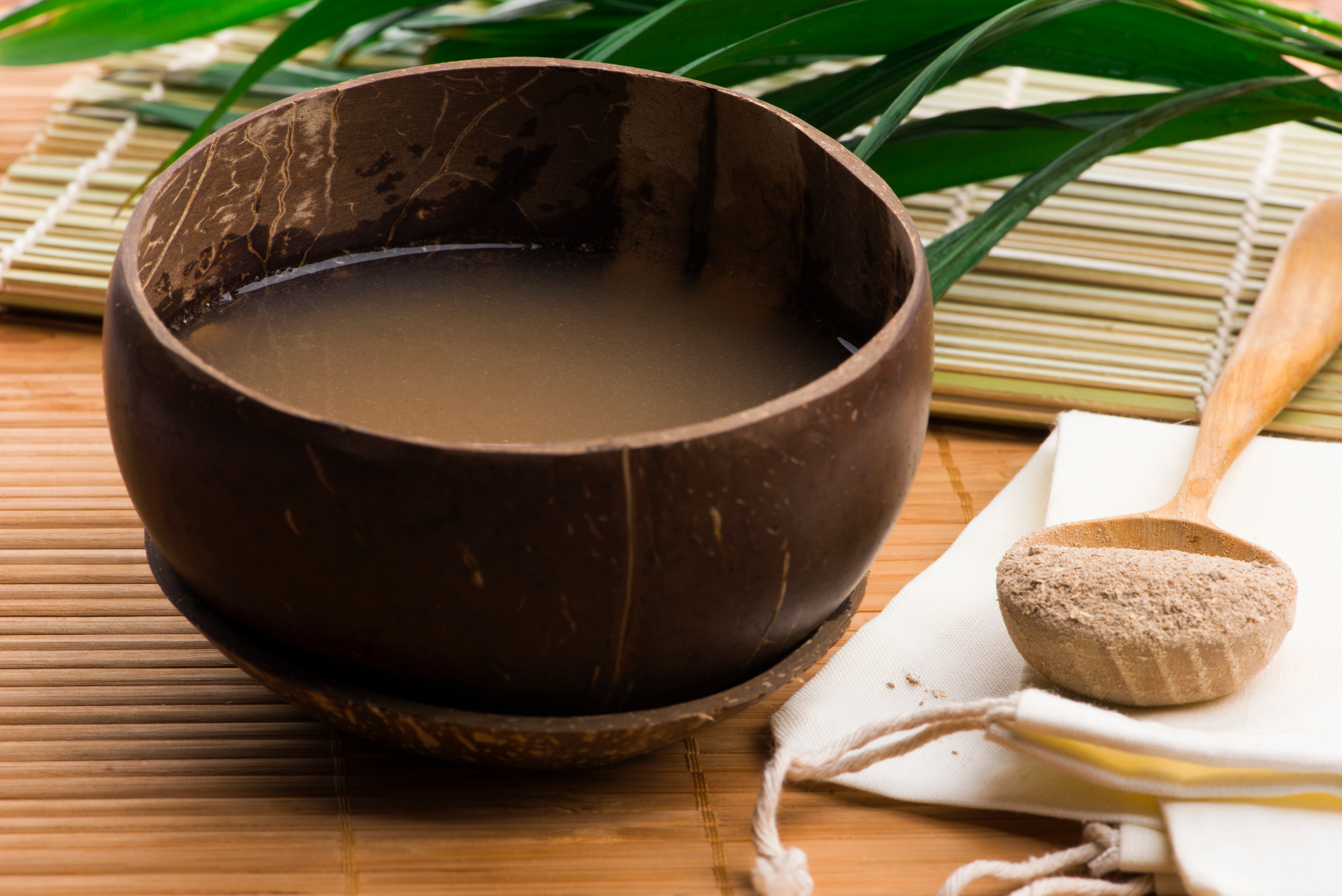 Kava drink made from the roots of the kava plant mixed with water